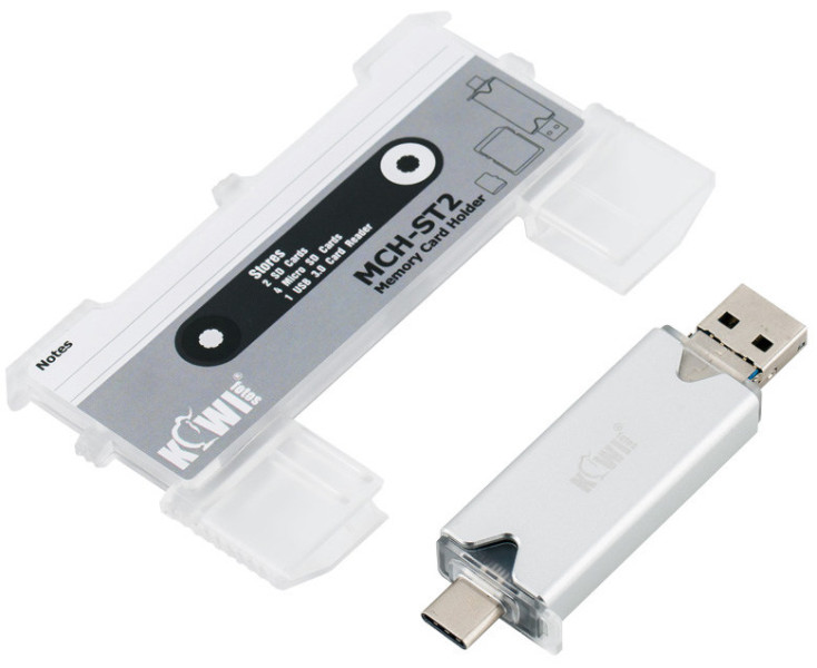 органайзер для SD и TF дизайн аудиокассета с картридером серый