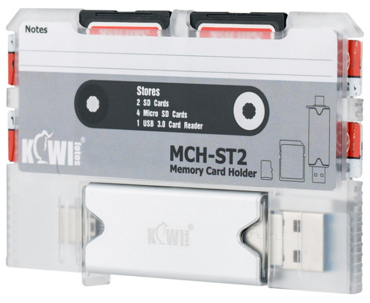 красивый органайзер аудиокассета для хранения microSD карты серый