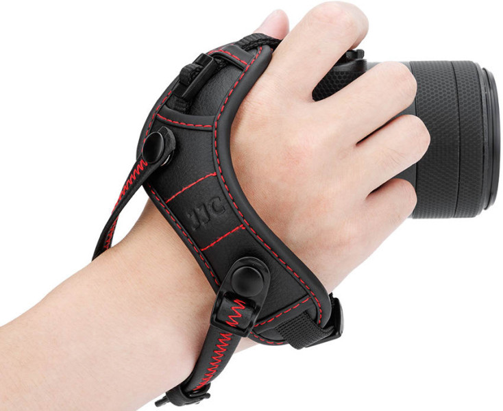 купить кистевой ремень для зеркальной и беззеркальной камеры красный цвет