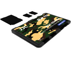 Компактный защитный футляр для флеш карт (4x MicroSD и 2x SD) хаки