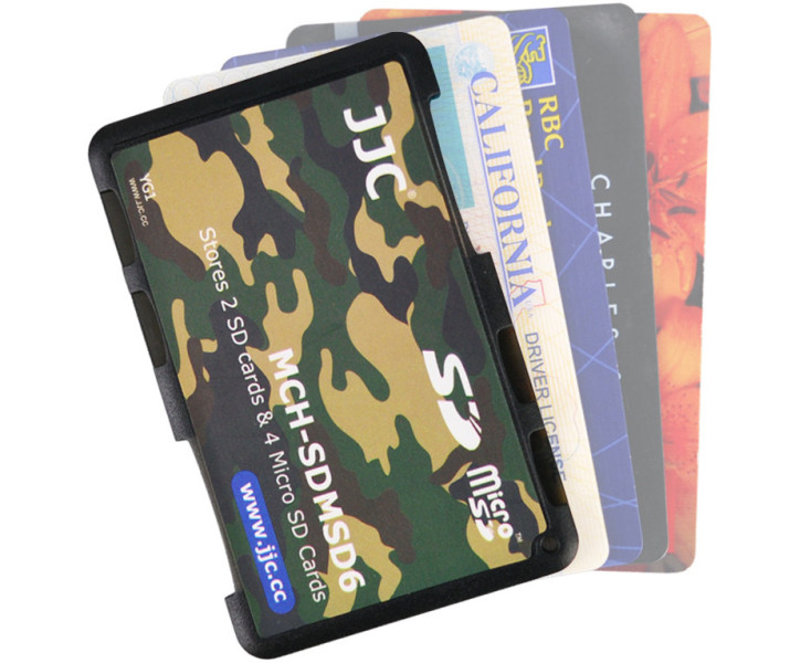 Компактный защитный футляр для флеш карт (4x MicroSD и 2x SD) хаки