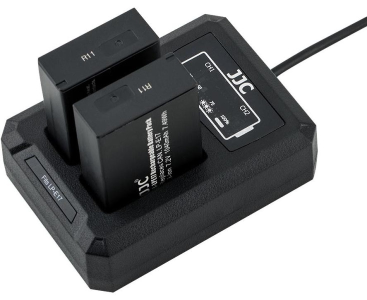 зарядить два аккумулятора Canon LP-E17