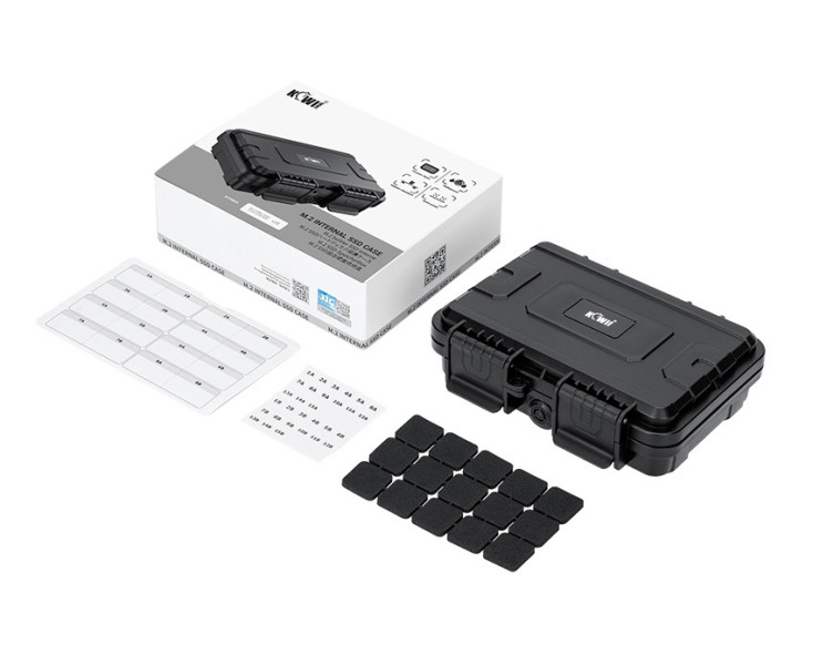 Kiwifotos RBC-15XM2 Защитный бокс на пятнадцать SSD M.2 2280, 2260, 2242 и 2230 твердотельных накопителя