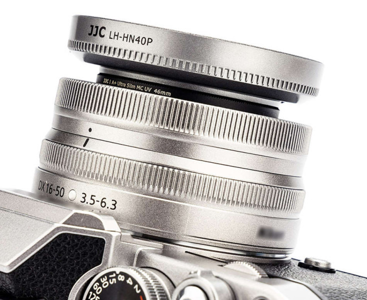 JJC LH-HN40 SILVER Серебристая бленда для объектива Nikon Nikkor Z DX 16-50mm f/3.5-6.3 VR