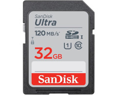 Карта памяти SDHC UHS-I Sandisk Ultra 32 Гб, 120 МБ/с, Class 10