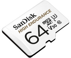 Карта памяти microSDXC UHS-I U3 Sandisk High Endurance 64 Гб, 100 МБ/с, Class 10 V30