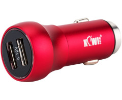 Автомобильное зарядное устройство 2xUSB QC 3.0 48Вт Kiwifotos UCC-01 RED