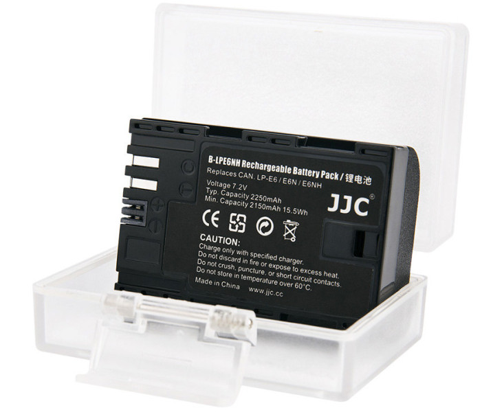 JJC B-LPE6NH Аккумулятор JJC для камер Canon EOS R6 Mark II, R7, R5, R6, R, 5D Mark IV, 5D Mark III, 5DS, 5DS R, 5D Mark II, 6D Mark II, 6D, 7D Mark II, 7D, 90D, 80D, 70D, 60D, 60Da, аналог Canon LP-E6NH
