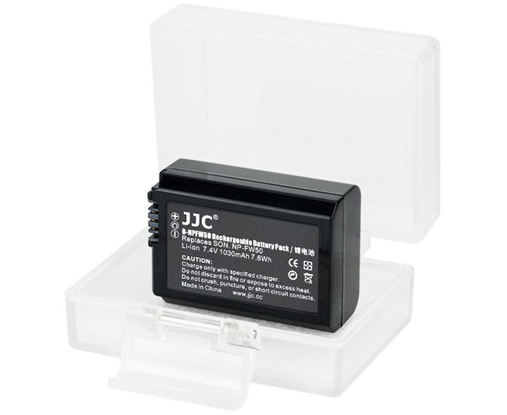 JJC B-NPFW50 Аккумулятор Sony NP-FW50 аналог для камер Sony ZV-E10, A7, A7II, A7R, A7RII, A7S, A7SII, A560, A580, A33, A35, A37, A55, A58, NEX-3, NEX-3N, NEX-5, NEX-5N, NEX-5R, NEX-5T, NEX-6, NEX-7, NEX-C3, NEX-F3, QX1, A3500, A5000, A5100, A6000, A6100