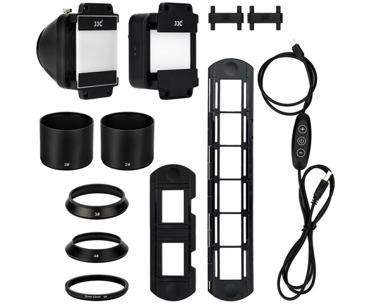 JJC FDA-S1 Набор для оцифровки плёнки и слайдов 35 мм с LED подсветкой и адаптерами для объективов Canon, Nikon, Sony, Laowa