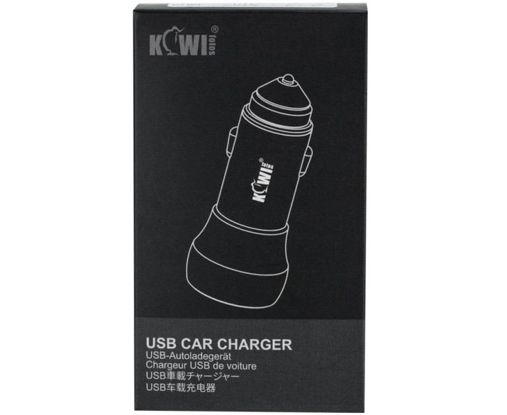автомобильная USB зарядка черный цвет Kiwifotos UCC-01 BLACK
