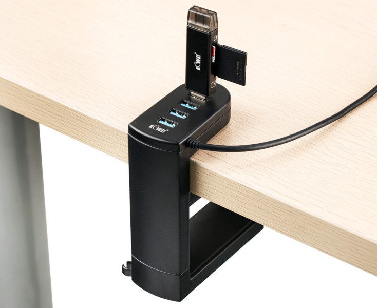 Kiwifotos DH-U4A Крепление к столу для наушников с четырьмя USB 3.0 портами
