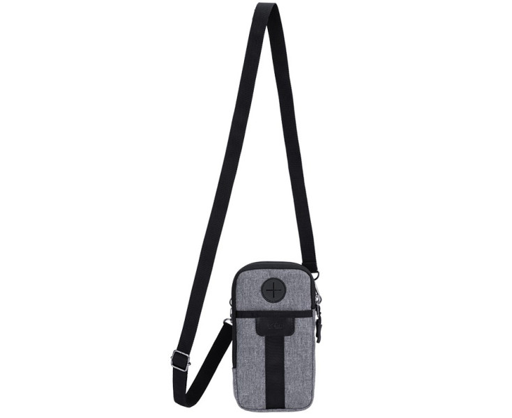 серая сумка чехол для смартфона и пауэрбанка