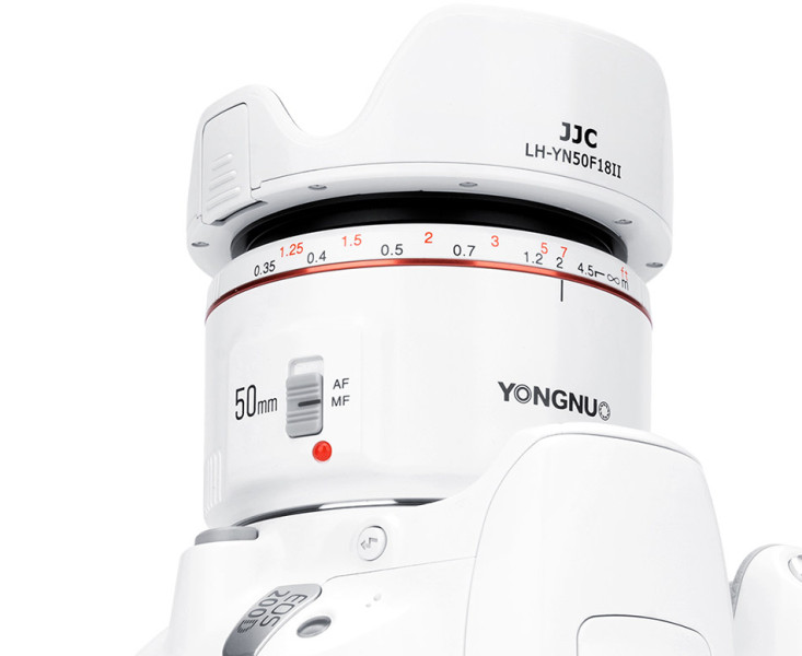 JJC LH-YN50F18II WHITE Белая бленда для объектива Yongnuo YN 50mm f/1.8 II