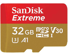 Карта памяти microSDHC U3 Sandisk Extreme 32 Гб, 100 МБ/с, Class 10 V30