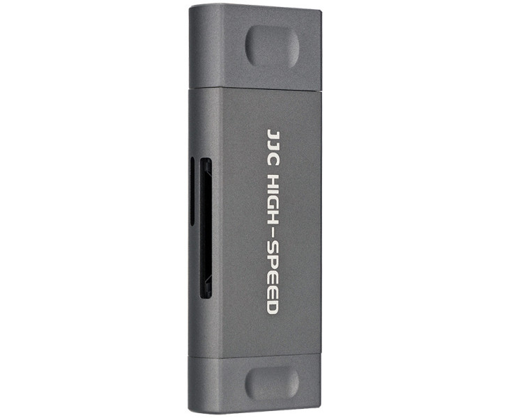 JJC CR-UTC4AC GRAY Скоростной картридер USB 3.1 + Type-C 3.1 + microUSB OTG для для UHS-II карт памяти, серый