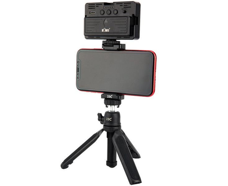 JJC TP-T1K BLACK Штатив-рукоятка для путешествий и стримов с зажимом для смартфона