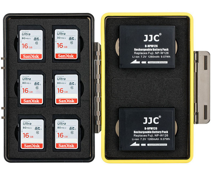 JJC BC-3NPW126 защитный бокс на два аккумулятора Fujifilm NP-W126 и 6 SD Card купить