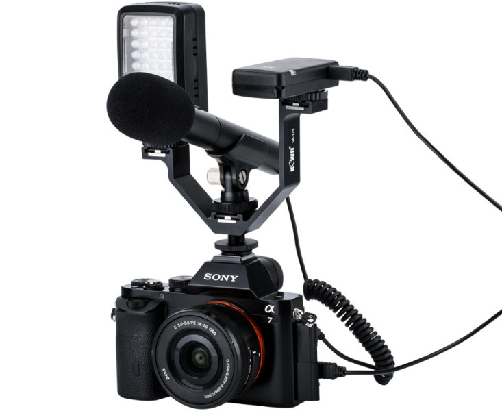 установить микрофон и свет в горячий башмак