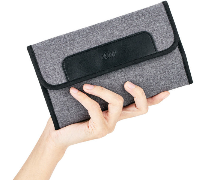 Kiwifotos KMP-UF GRAY Плоский дорожный чехол органайзер для смартфона, пауэрбанка, проводов, документов и т.д