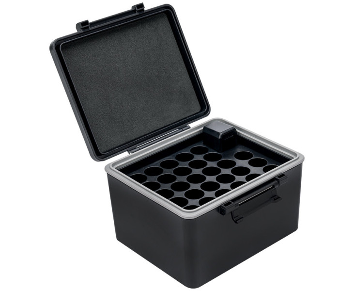 ударопрочный защитный бокс на 28 аккумуляторов с тестером