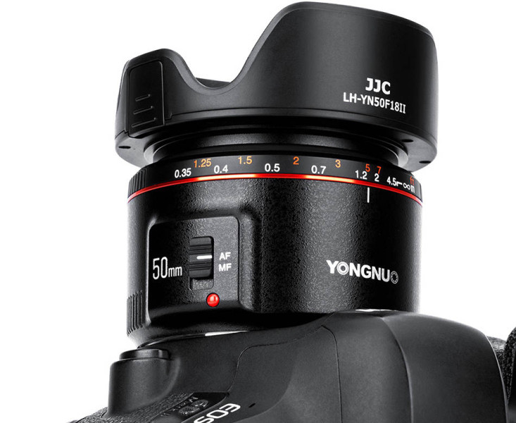 JJC LH-YN50F18II BLACK Бленда для объектива Yongnuo YN 50mm f/1.8 II чёрный цвет