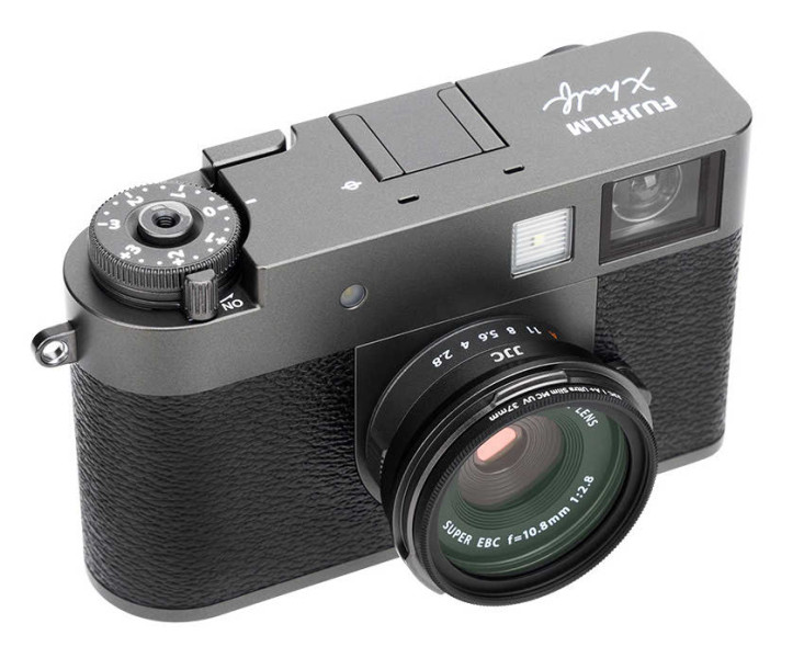 тёмно-серая круглая бленда для Fujifilm X Half с адаптером фильтров