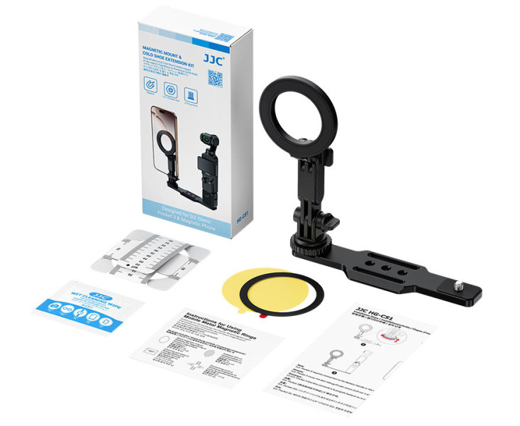 JJC HG-CS1 Расширительная рейка для DJI Osmo Pocket 4 / Pocket 3 с MagSafe смартфоном и холодным башмаком