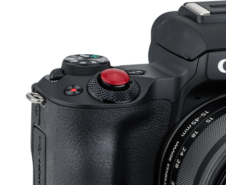 кнопка спусковая выпуклая на клей тёмно-красная