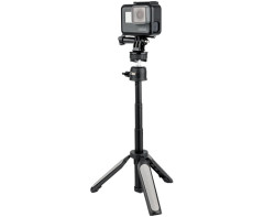 Мини штатив-монопод с регулируемой высотой, холодным башмаком, держателем смартфона и креплением для экшн камер