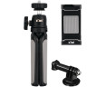 Kiwifotos KTP-T1K_GP Мини штатив-монопод с регулируемой высотой, холодным башмаком, держателем смартфона и креплением для экшн камер