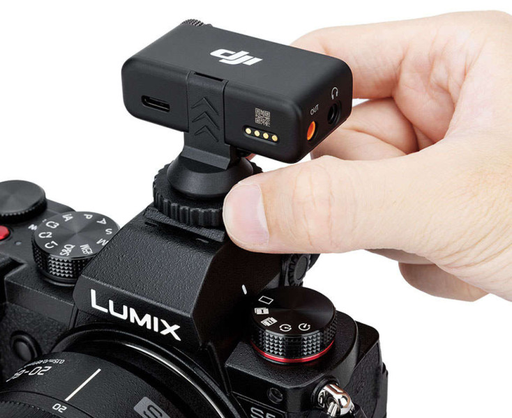 приёмник DJI Mic 2 закрепить на камере