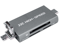 Картридер USB 3.0 + Type-C + MicroUSB OTG для Nano Memory, SD и MicroSD карт памяти (серый)