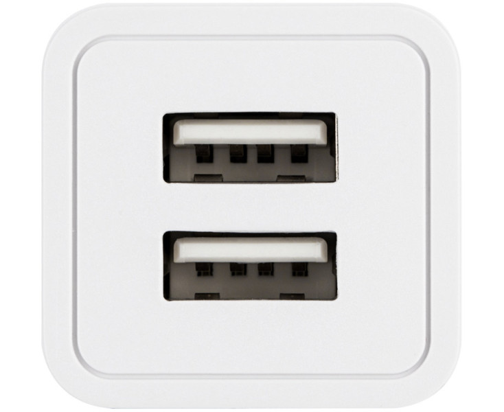 двойная зарядка для смартфона и планшета белый цвет