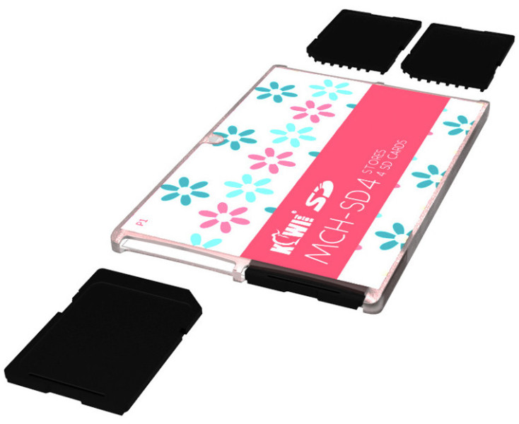 тонкий органайзер для microSD карт памяти розовый