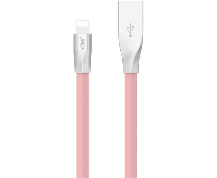 Kiwifotos KC-LTU12 PINK Lightning/USB кабель 1.2 метра с подсветкой коннектора, розовый цвет