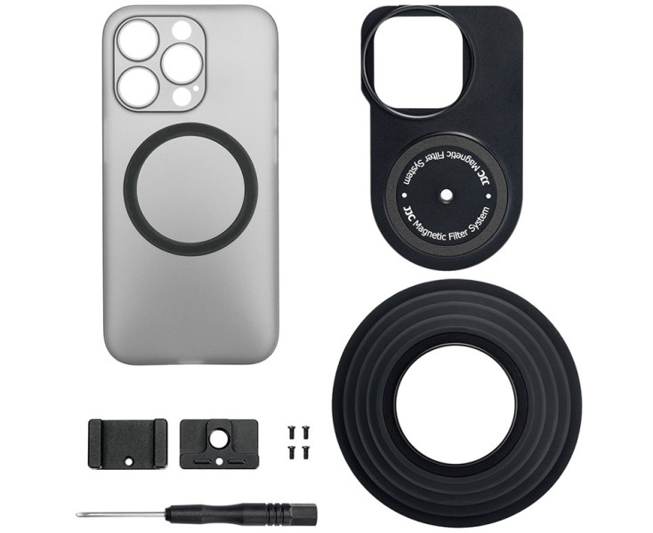 JJC MFS-I14PM Система установки светофильтров 49 мм на iPhone 14 Pro Max с magsafe чехлом и силиконовой блендой