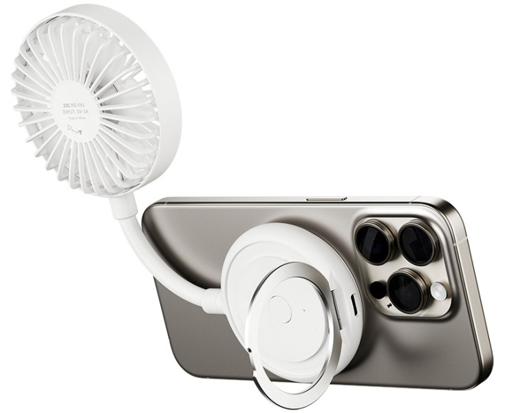 белый магнитный вентилятор для смартфона