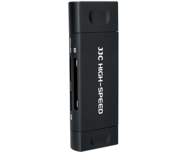 JJC CR-UTC5AC BLACK Картридер USB 3.0 + Type-C + MicroUSB OTG для Nano Memory, SD и MicroSD карт памяти, чёрный цвет