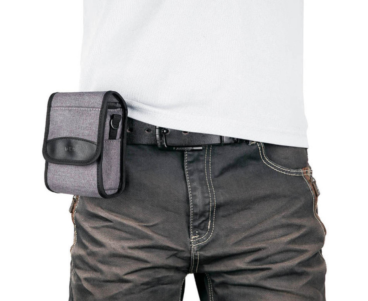 Kiwifotos KMP-S GRAY Сумка-чехол для компактной камеры, ношение через плечо, на груди, на ремне, на карабине и на лямке рюкзака