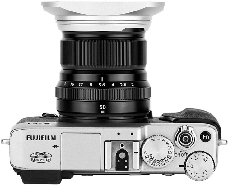 бленда для Fujifilm XF 50mm F2 R WR с крышкой серебристая