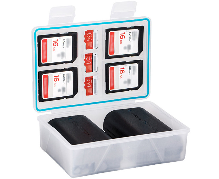 JJC BC-6 Защитный бокс на два аккумулятора и SD, microSD, XQD карт памяти